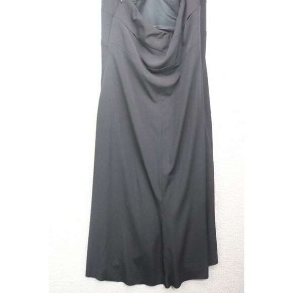 Cache' Black Halter Beaded Hi-Lo Midi Dress-Size 4-Whimsigoth-Event - Picture 11 of 14